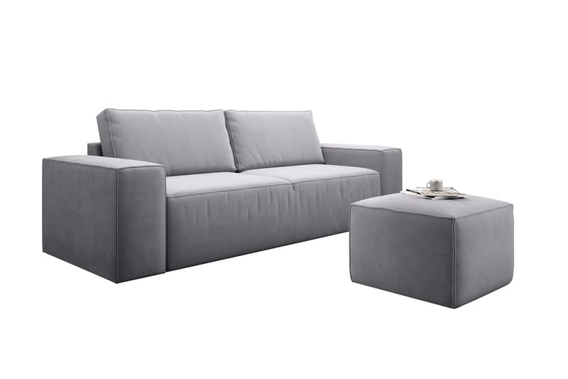 Kamli Bäddsoffa 3-sits med Förvaring - Ljusgrå - Möbler - Soffa - Bäddsoffa