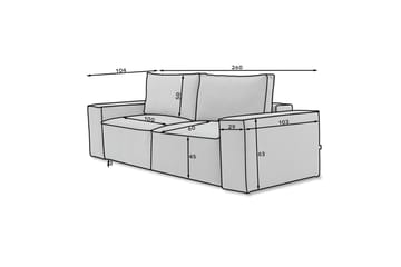 Kamli Bäddsoffa 3-sits med Förvaring - Vinröd - Möbler - Soffa - Bäddsoffa