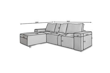 Kamli Bäddsoffa m. Divan med Förvaring - Beige - Möbler - Soffa - Bäddsoffa