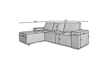 Kamli Bäddsoffa m. Divan med Förvaring - Blå - Möbler - Soffa - Bäddsoffa