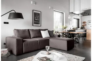 Kamli Bäddsoffa m. Divan med Förvaring - Grå - Möbler - Soffa - Bäddsoffa