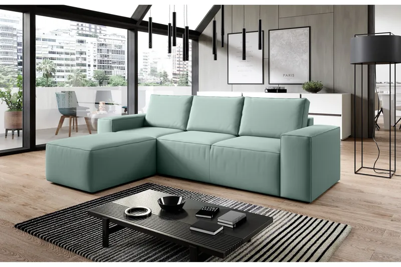 Kamli Bäddsoffa m. Divan med Förvaring - Turkos - Möbler - Soffa - Bäddsoffa
