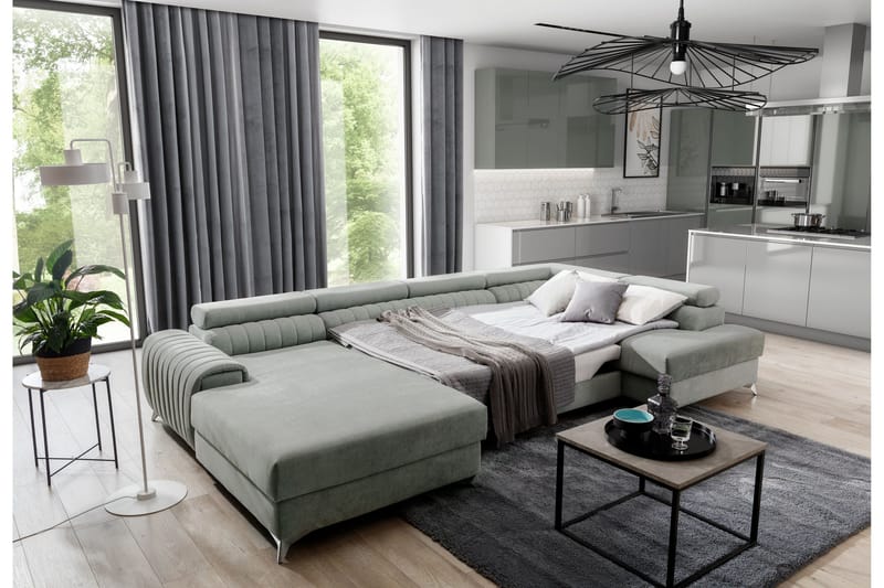 Kamran Bäddsoffa m. Divan och Schäslong med Förvaring - Brun - Möbler - Soffa - Bäddsoffa