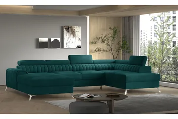 Kamran Bäddsoffa m. Divan och Schäslong med Förvaring - Grön - Möbler - Soffa - Bäddsoffa