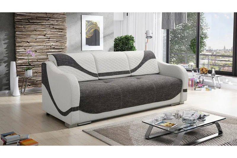 Karmen Bäddsoffa 226x93x88 cm - Grå/Vit - Möbler - Soffa - Bäddsoffa