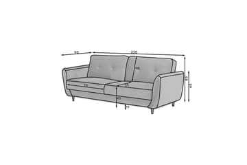 Katsuya Bäddsoffa 3-sits - Ljusrosa - Möbler - Soffa - Bäddsoffa