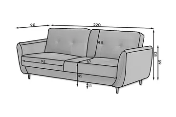 Katsuya Bäddsoffa 3-sits - Mörkgrå - Möbler - Soffa - Bäddsoffa