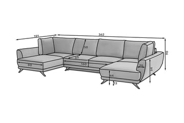 Katun Bäddsoffa Dubbelschäslong - Grå - Möbler - Soffa - Bäddsoffa