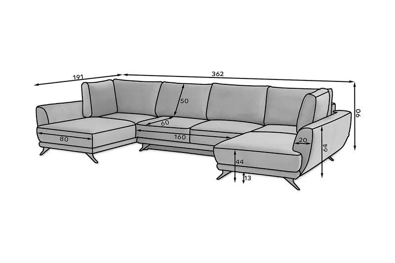 Katun Bäddsoffa Dubbelschäslong - Svart - Möbler - Soffa - Bäddsoffa