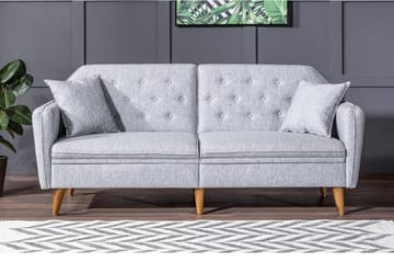 Keena Rektangulär Längsbäddad Bäddsoffa 82x202 cm i Tyg - Grå - Möbler - Soffa - Bäddsoffa
