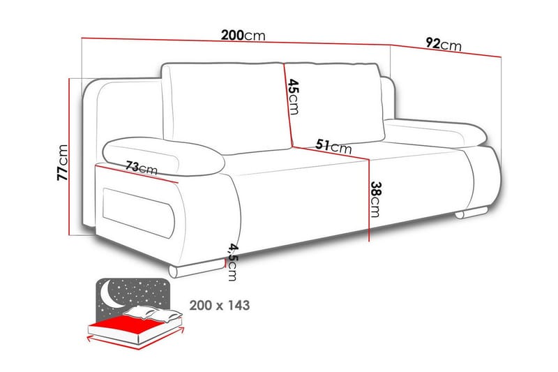 Kintore 2-sits Bäddsoffa - Möbler - Soffa - Bäddsoffa