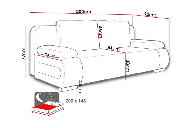 Kintore 2-sits Bäddsoffa - Möbler - Soffa - Bäddsoffa