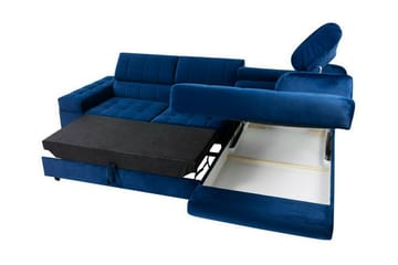 Kintore 3-sits Höger Hörnbäddsoffa 123x192 cm med Förvaring i Sammet - Mörkgrön - Möbler - Soffa - Bäddsoffa