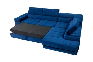 Kintore 3-sits Höger Hörnbäddsoffa 123x192 cm med Förvaring i Sammet - Mörkgrön - Möbler - Soffa - Bäddsoffa
