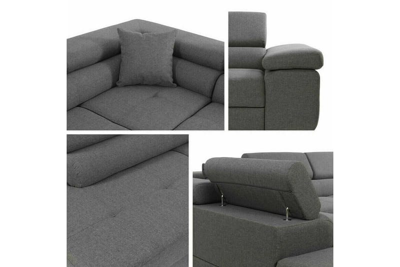 Kintore 4-sits Högervänd L-formad Hörnbäddsoffa 125x198 cm i Manchestertyg - Beige - Möbler - Soffa - Bäddsoffa