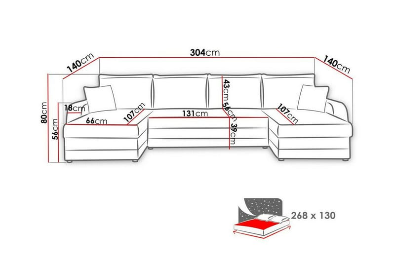 Kintore 4-sits Hörnbäddsoffa - Möbler - Soffa - Bäddsoffa