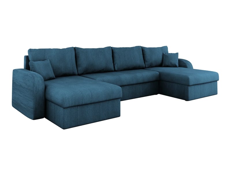 Kintore 4-sits U-formad Hörnbäddsoffa med Schäslong i Tyg, Blå