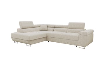 Kintore 4-sits Vänstervänd L-formad Hörnbäddsoffa 125x198 cm i Manchestertyg - Beige - Möbler - Soffa - Bäddsoffa