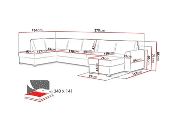Kintore 6-sits Hörnbäddsoffa White - Möbler - Soffa - Bäddsoffa
