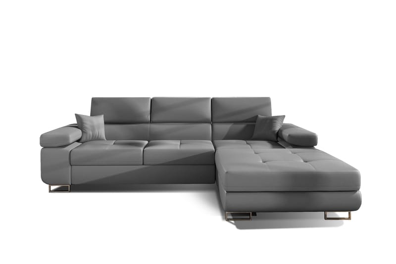 Klinka Bäddsoffa med Divan Höger - Läder/Grå - Möbler - Soffa - Bäddsoffa