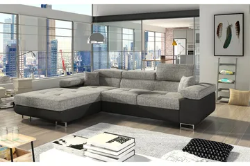 Klinka Bäddsoffa med Divan Vänster - Grå/Svart - Möbler - Soffa - Bäddsoffa