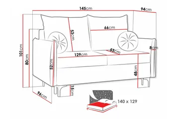 Knocklong 2-sits Bäddsoffa - Cream - Möbler - Soffa - Bäddsoffa