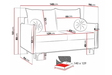 Knocklong 2-sits Bäddsoffa - Mörkgrå - Möbler - Soffa - Bäddsoffa