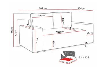 Knocklong 2-sits Bäddsoffa - Mörkgrå - Möbler - Soffa - Bäddsoffa