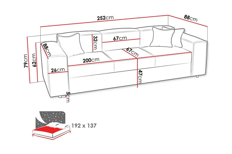Knocklong 3-sits Bäddsoffa - Möbler - Soffa - Bäddsoffa