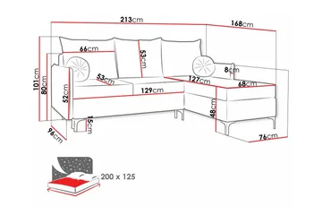Knocklong 3-sits Hörnbäddsoffa - Blå - Möbler - Soffa - Bäddsoffa