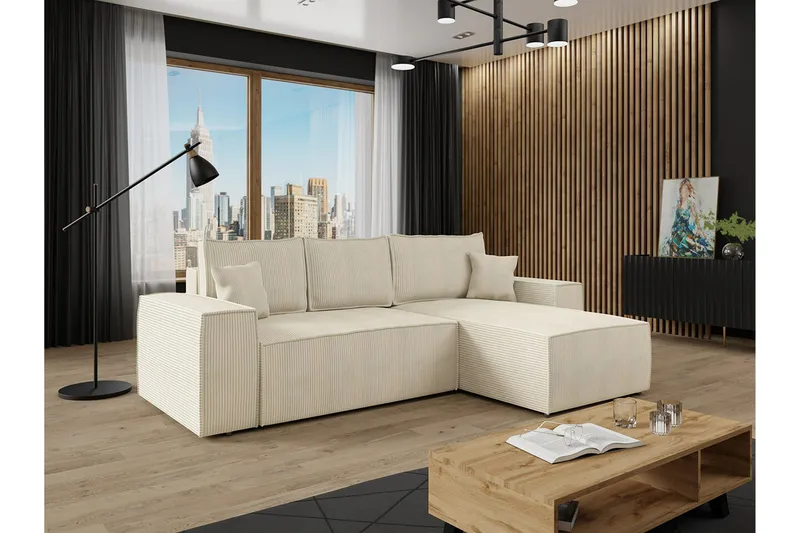 Knocklong 3-sits Hörnbäddsoffa - Cream - Möbler - Soffa - Bäddsoffa