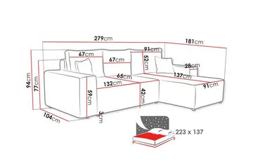 Knocklong 3-sits Hörnbäddsoffa - Grön - Möbler - Soffa - Bäddsoffa