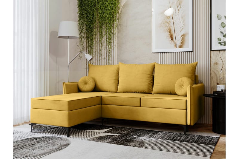 Knocklong 3-sits Hörnbäddsoffa - Gul - Möbler - Soffa - Bäddsoffa