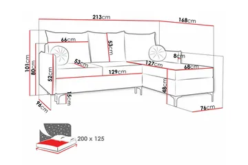 Knocklong 3-sits Hörnbäddsoffa - Mörkgrå - Möbler - Soffa - Bäddsoffa
