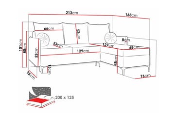 Knocklong 3-sits Hörnbäddsoffa - Rosa - Möbler - Soffa - Bäddsoffa