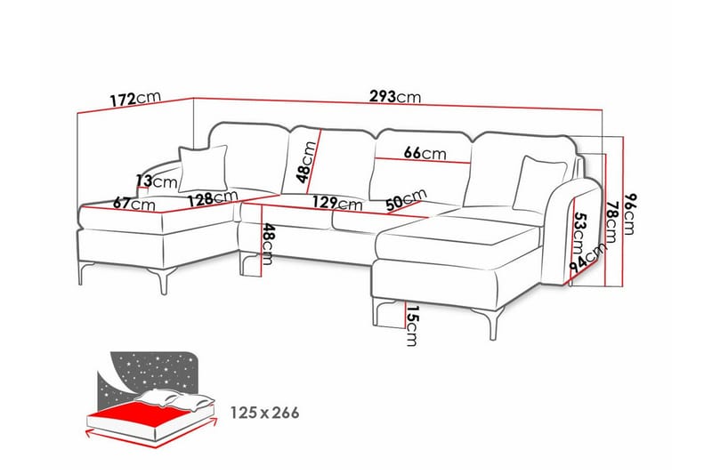 Knocklong 4-sits Hörnbäddsoffa Dark grey - Möbler - Soffa - Bäddsoffa