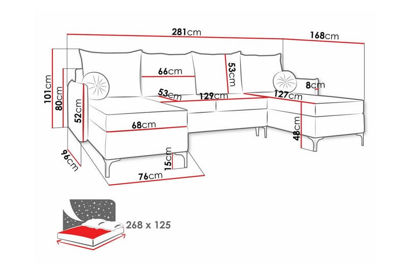 Knocklong 4-sits Hörnbäddsoffa - Grön - Möbler - Soffa - Bäddsoffa