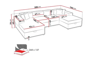 Knocklong 4-sits Hörnbäddsoffa - Möbler - Soffa - Bäddsoffa