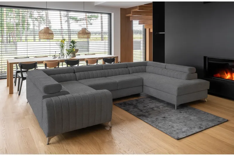 Kotori Hörnbäddsoffa m. Schäslong, Grå