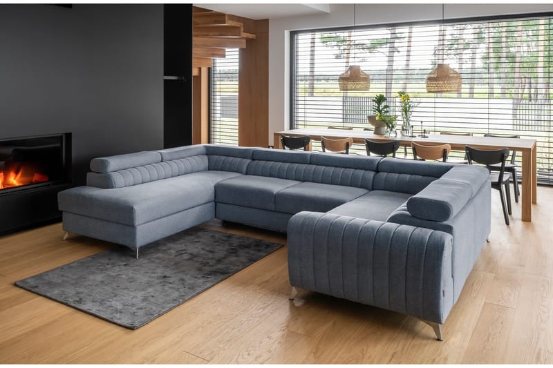 Kotori Hörnbäddsoffa m. Schäslong - Ljusblå - Möbler - Soffa - Bäddsoffa
