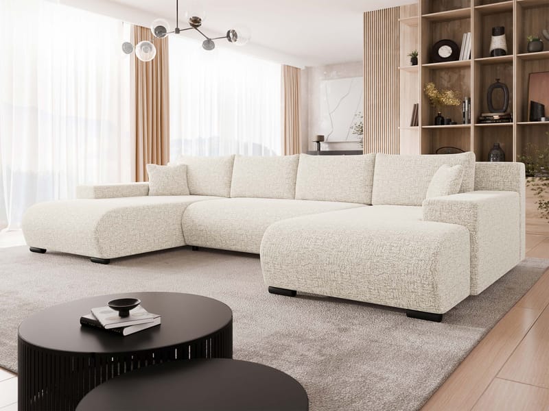 Krysen 4-sits Bäddsoffa med dubbeldivan - beige - Möbler - Soffa - Bäddsoffa