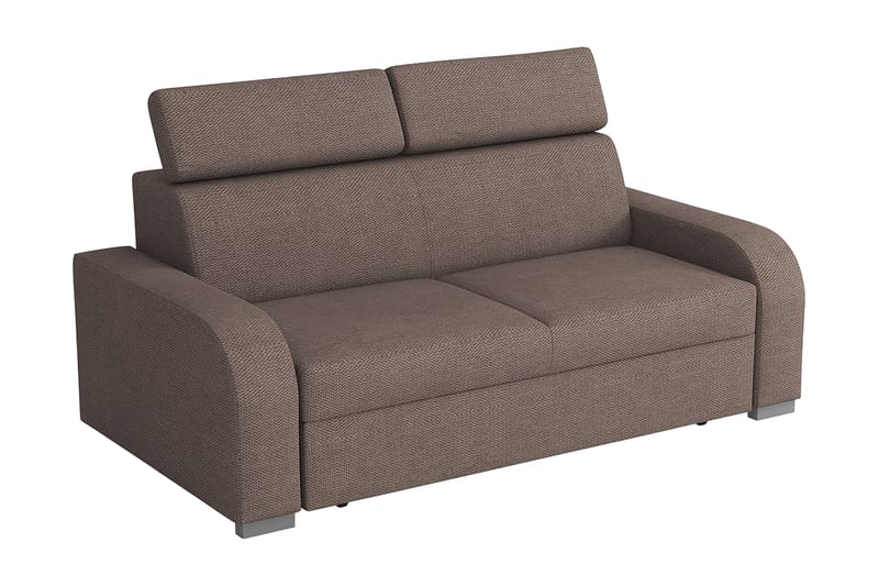 Lavona 3-sits Bäddsoffa Justerbara Nackstöd i Tyg, Brun