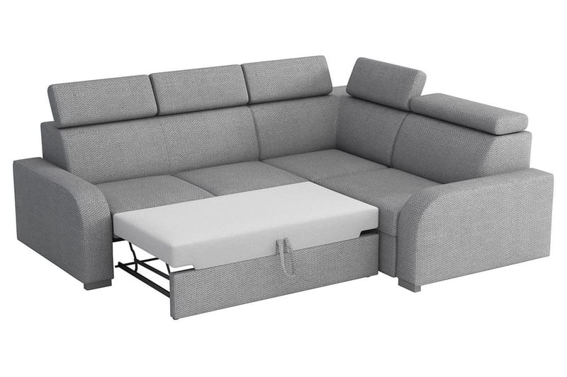 Lavona 4-sits Vänster L-formad Bäddsoffa Bäddbar med Förvaring i Tyg - Brun - Möbler - Soffa - Bäddsoffa