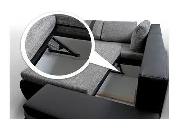 Lavona Divanbäddsoffa Mini Höger - Mörkgrå/Vit - Möbler - Soffa - Bäddsoffa