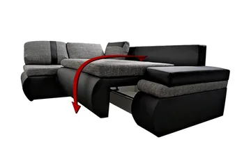 Lavona Divanbäddsoffa Mini Höger - Mörkgrå/Vit - Möbler - Soffa - Bäddsoffa