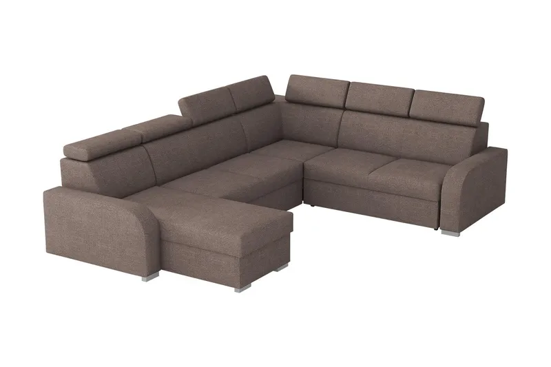 Lavona Hörnsoffa Large LED-belysning, Brun