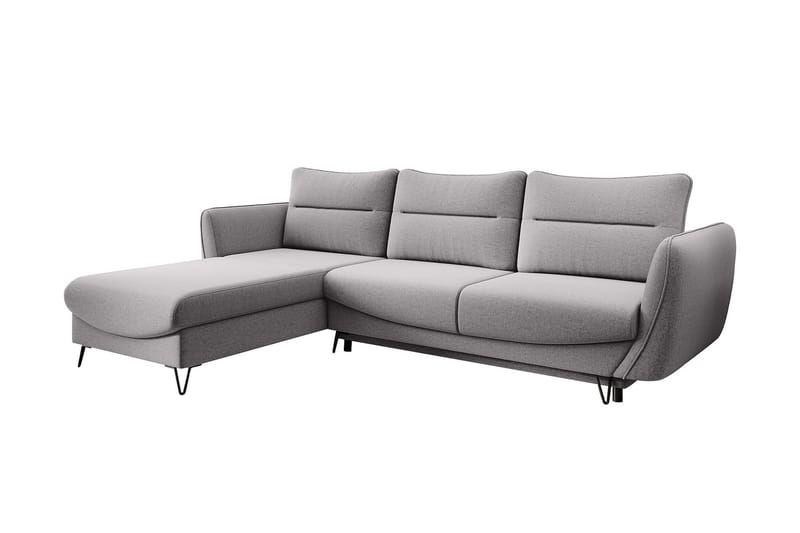 Lence Bäddsoffa m. Divan Förvaring, Ljusgrå
