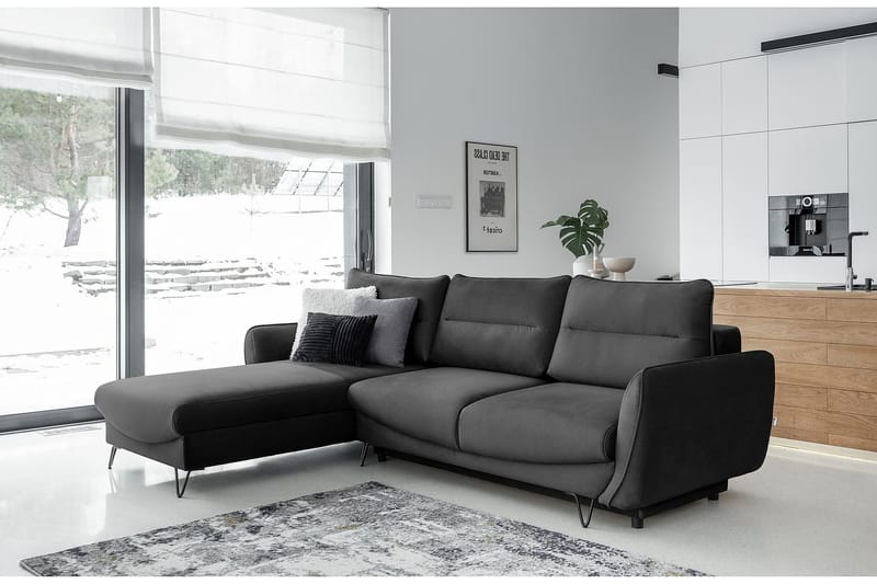 Lence Bäddsoffa m. Divan Förvaring - Mörkgrå - Möbler - Soffa - Bäddsoffa