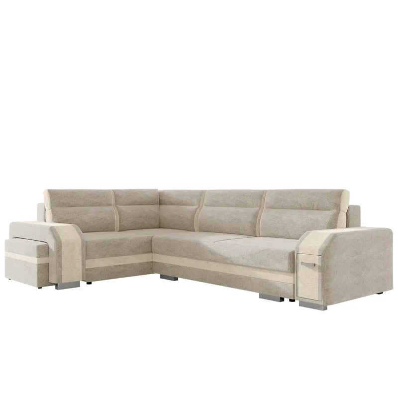 Lesley 4-sits Hörnbäddsoffa med förvaring - beige - Möbler - Soffa - Bäddsoffa
