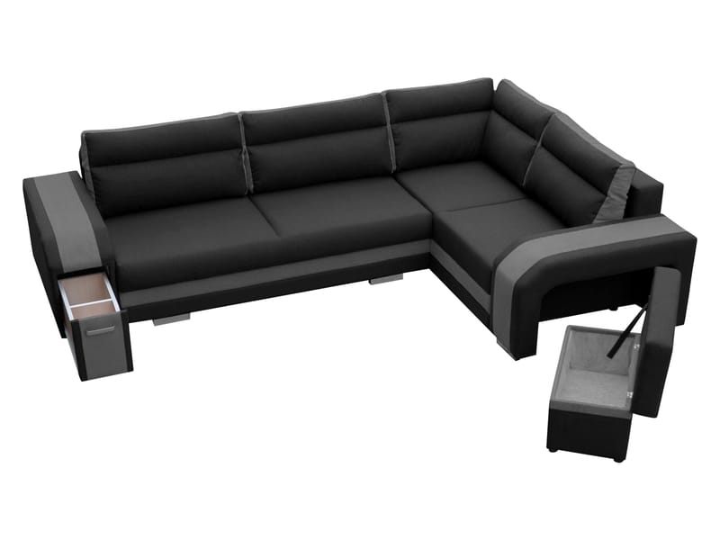 Lesley 4-sits Hörnbäddsoffa med förvaring - grå - Möbler - Soffa - Bäddsoffa
